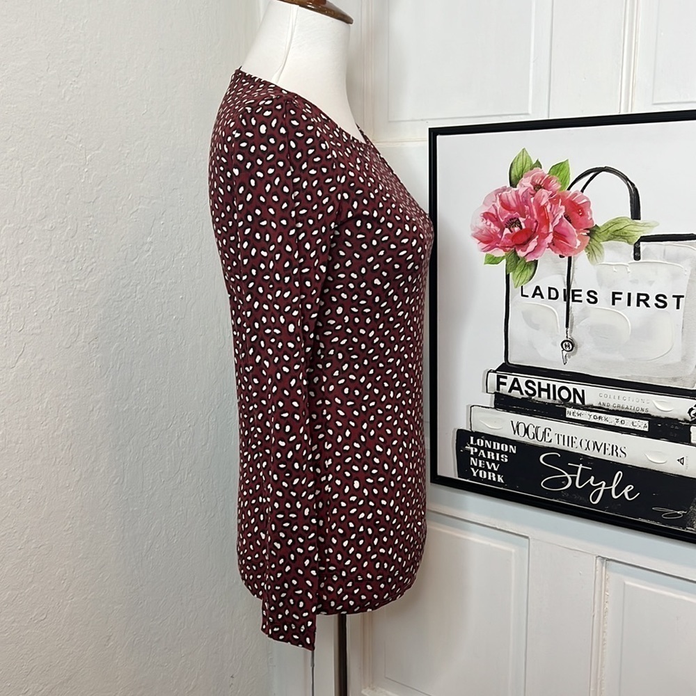 Diane Von Furstenberg Sarita Long Sleeve Top Size S - Picture 4 of 10